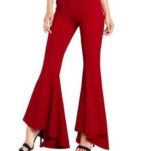 Red flared bell bottom pants